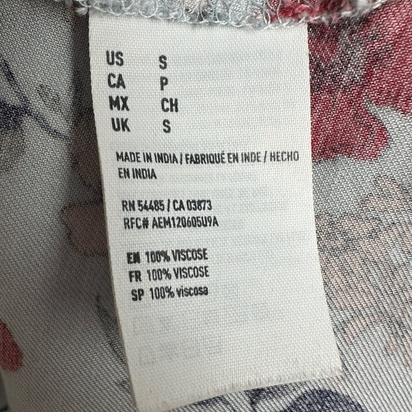 American Eagle Boho Chic blue statement sleeve floral sundress size small - Picture 6 of 9